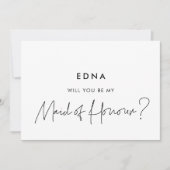 ミニマモダンリストメイド・オブ・オーナー（花嫁付き添い人）提案カード 招待状 (正面)