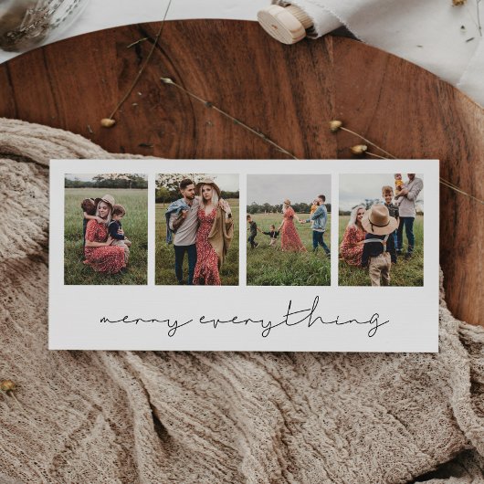 ミニマモダンリストメリーすべて4 Photo Collage シーズンカード