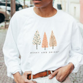 ミニマモダンリストメリーで明るいクリスマスツリー スウェットシャツ