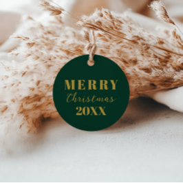 ミニマモダンリストメリークリスマスグリーン金ゴールドギフト フェイバータグ