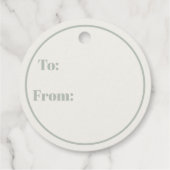 ミニマモダンリストメリークリスマスソフトグリーンの贈り物 フェイバータグ (裏面)