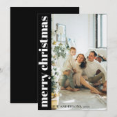 ミニマモダンリストメリークリスマスホリデーカード シーズンカード (正面/裏面)