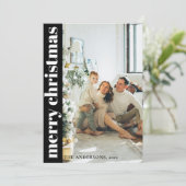 ミニマモダンリストメリークリスマスホリデーカード シーズンカード (スタンド正面)