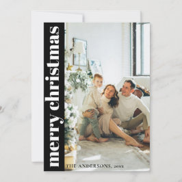 ミニマモダンリストメリークリスマスホリデーカード シーズンカード