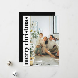 ミニマモダンリストメリークリスマスホリデーカード シーズンカード