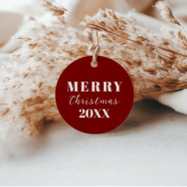 ミニマモダンリストメリークリスマスレッドギフトラベル フェイバータグ