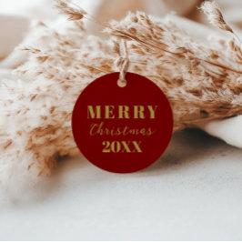 ミニマモダンリストメリークリスマスレッド金ゴールドギフト フェイバータグ