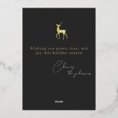 ミニマモダンリストメリークリスマス金ゴールドトナカイ 箔シーズンカード (裏面)