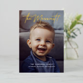 ミニマモダンリストメリーザ・ホリデー・フォト・カード 箔シーズンカード (立ち正面)