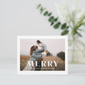 ミニマモダンリストメリーホリデー写真はがき ポストカード (スタンド正面)