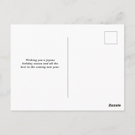 ミニマモダンリストメリーホリデー写真はがき ポストカード (裏面)