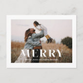 ミニマモダンリストメリーホリデー写真はがき ポストカード (正面)