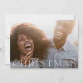 ミニマモダンリストメリーワンフォトクリスマス シーズンカード (正面)
