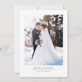 ミニマモダンリストメリー写真&結婚した シーズンカード (正面)