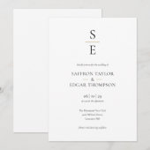 ミニマモダンリストモノグラムイニシャルズ結婚インビタ 招待状 (正面/裏面)