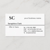 ミニマモダンリストモノグラムクリーン・プロフェッショナリズム 名刺 (裏面)