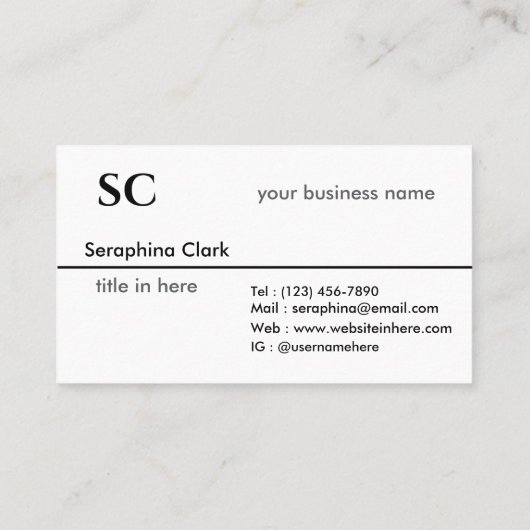 ミニマモダンリストモノグラムクリーン・プロフェッショナリズム 名刺 (裏面)