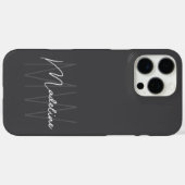 ミニマモダンリストモノグラムグレー Case-Mate iPhoneケース (裏面 (横))