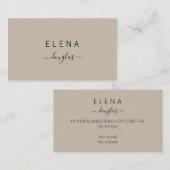 ミニマモダンリストモノグラムブラウンニュートラル 名刺 (正面/裏面)