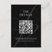 ミニマモダンリストモノグラムブラック&ホワイト結婚ズ エンクロージャーカード (正面)