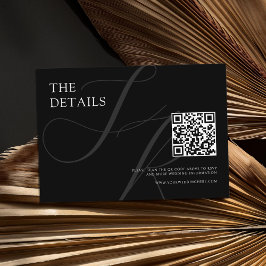 ミニマモダンリストモノグラムブラック&ホワイト結婚ズ エンクロージャーカード