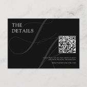 ミニマモダンリストモノグラムブラック&ホワイト結婚ズ エンクロージャーカード (正面)