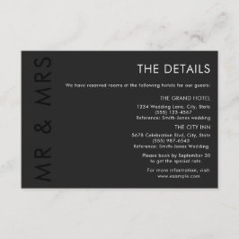 ミニマモダンリストモノグラムブラック&ホワイト結婚ズ エンクロージャーカード