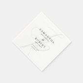 ミニマモダンリストモノグラムブラック&ホワイト結婚ズ スタンダードカクテルナプキン (角)