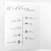 ミニマモダンリストモノグラムブラック&ホワイト結婚ズ 三つ折り招待状 (内部最初)