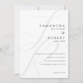 ミニマモダンリストモノグラムブラック&ホワイト結婚ズ 招待状 (正面)