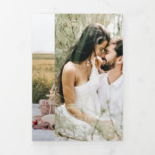 ミニマモダンリストモノグラム前のブ結婚ランチ 三つ折り招待状 (カバー)