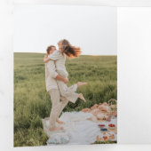 ミニマモダンリストモノグラム前のブ結婚ランチ 三つ折り招待状 (内部最初)