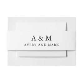 ミニマモダンリストモノグラム結婚カップル 招待状ベリーバンド