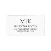 ミニマモダンリストモノグラム結婚ズ差出人住所 ラベル (正面)
