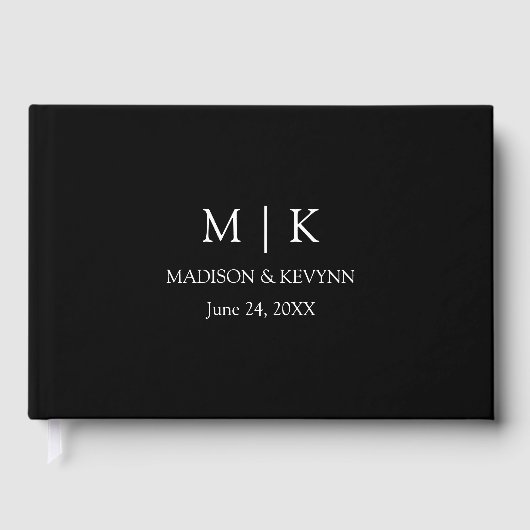 ミニマモダンリストモノグラム結婚ズ ゲストブック (正面)