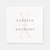 ミニマモダンリストモノグラム結婚ズ スタンダードカクテルナプキン (正面)