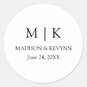 ミニマモダンリストモノグラム結婚ズ ラウンドシール (正面)