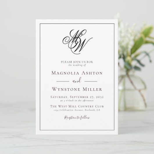 ミニマモダンリストモノグラム結婚ズ 招待状 (スタンド正面)