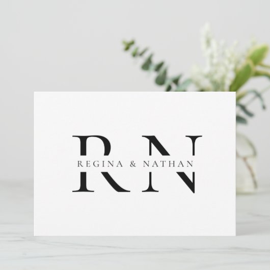 ミニマモダンリストモノグラム結婚ズ 招待状 (スタンド正面)