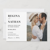 ミニマモダンリストモノグラム結婚ズ 招待状 (裏面)