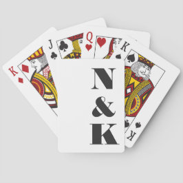 ミニマモダンリストモノグラム黒と白結婚の トランプ