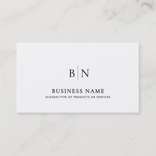 ミニマモダンリストモノグラムQRコードおよびソーシャルメディア 名刺 (正面)