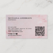 ミニマモダンリストモノグラムQRコードおよびソーシャルメディア 名刺 (裏面)