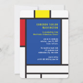 ミニマモダンリストモンドリアン写真卒業パーティー 招待状 (裏面)