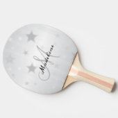 ミニマモダンリストユニークシルバーパーソナライズされたキュート 卓球ラケット (横)