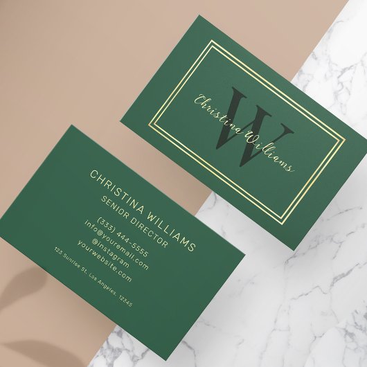 ミニマモダンリストユニークシンプルモノグラムエレガント 名刺