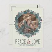 ミニマモダンリストユーカリ写真リースデザイン ポストカード (正面/裏面)