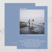 ミニマモダンリストライトブルーシンプルフォトフォト結婚ズ 招待状 (正面/裏面)