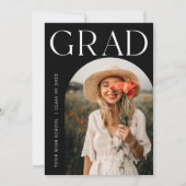 ミニマモダンリストラインアート卒業パーティー 招待状 (裏面)