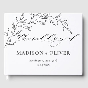 ミニマモダンリストラインローレル植物学結婚校 ゲストブック